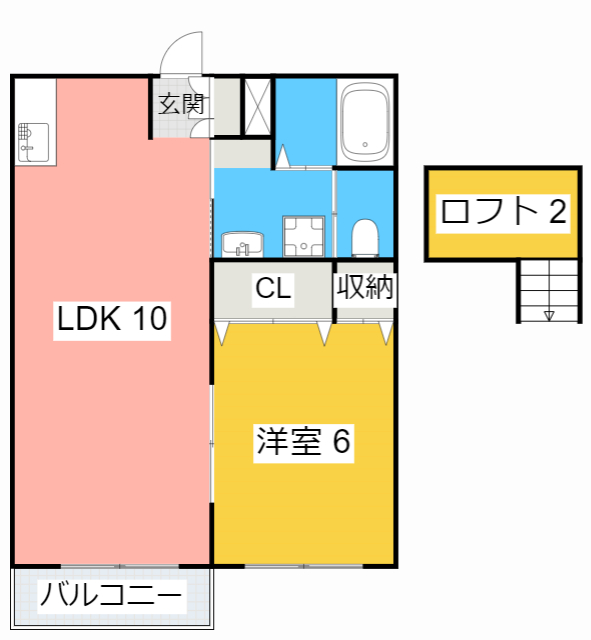 【刈谷市井ケ谷町のアパートの間取り】