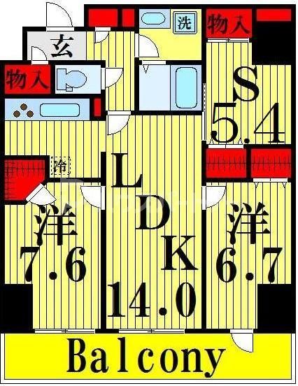 足立区江北のマンションの間取り