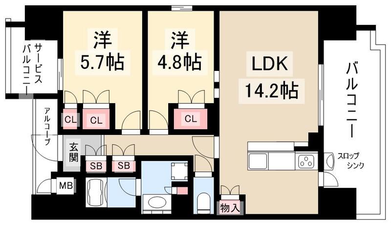 グランパセオ名駅那古野の間取り