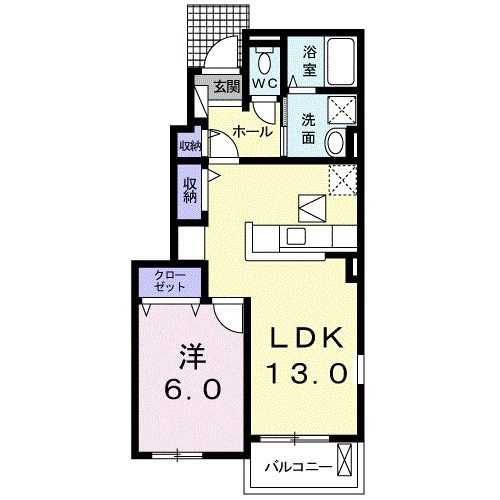 足利市鹿島町のアパートの間取り