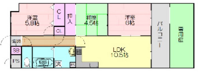 神戸市長田区滝谷町のマンションの間取り