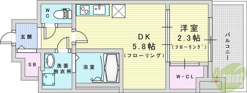 吹田市江坂町のマンションの間取り