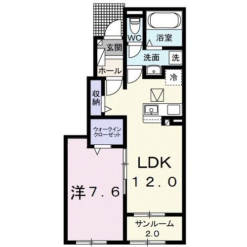 佐久市北川のアパートの間取り