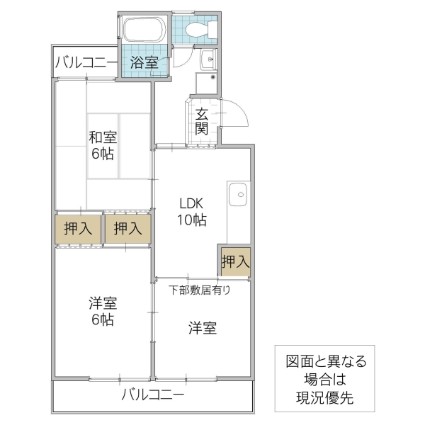 旭町ケイセンマンションの間取り