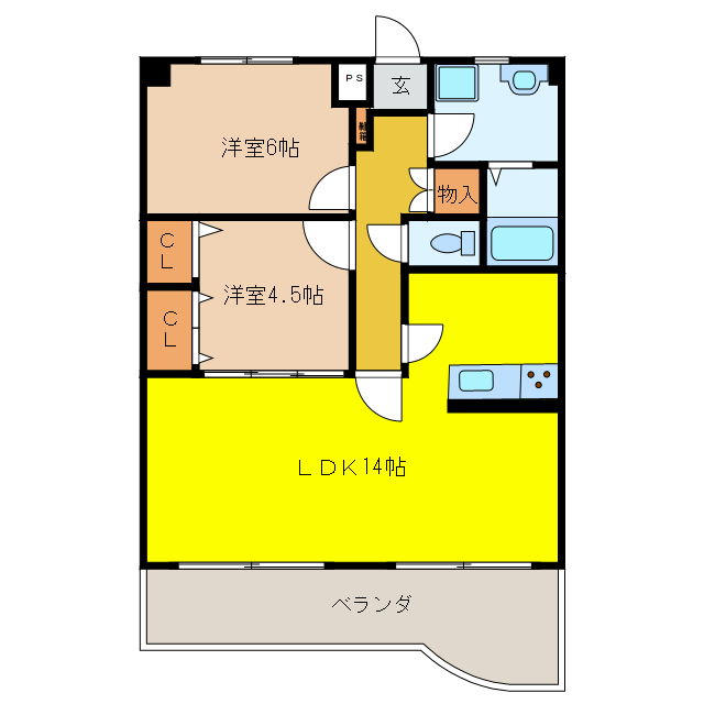 大垣市室本町のマンションの間取り