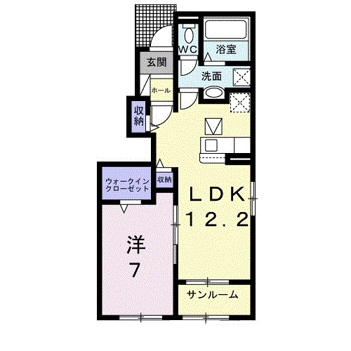 松江市西浜佐陀町のアパートの間取り