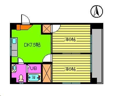 松山市雄郡のマンションの間取り