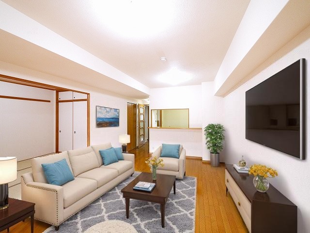 居室・リビング　CGで家具等を配置したもので家具等は含まれません