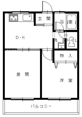 大津市二本松のアパートの間取り