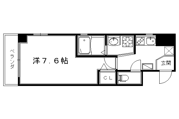 京都市中京区壬生神明町のマンションの間取り