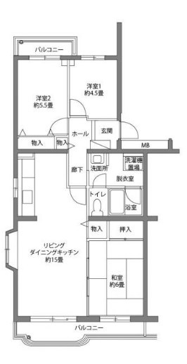 横浜市金沢区柴町のマンションの間取り