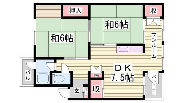 五位の池南ビルの間取り