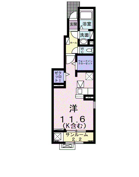 高岡市角のアパートの間取り