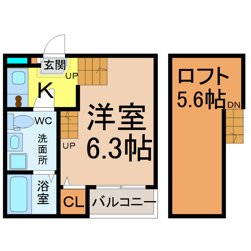 名古屋市中村区五反城町のアパートの間取り