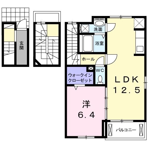 塩竈市小松崎のアパートの間取り