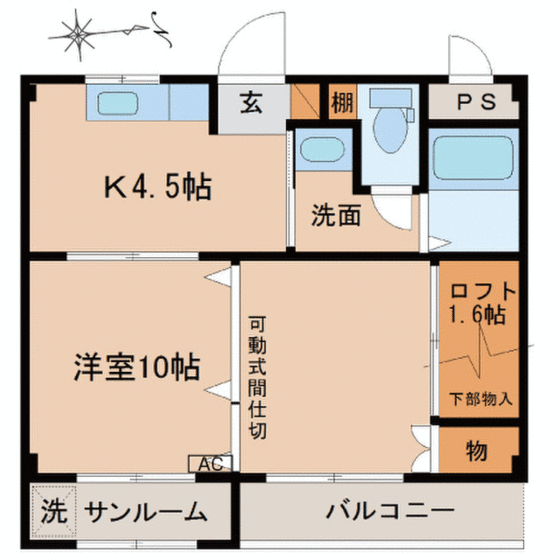 ビルトマンション米田の間取り