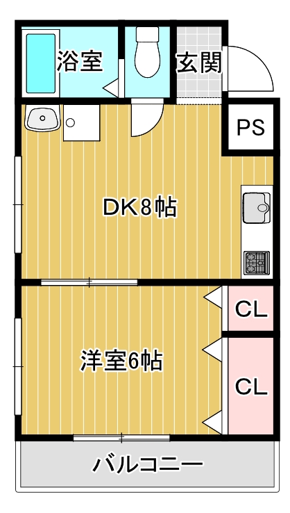 たちばなマンション（Ｆｒｅｅ高速ＷｉＦｉ、オートロック、宅配ＢＯＸ）の間取り