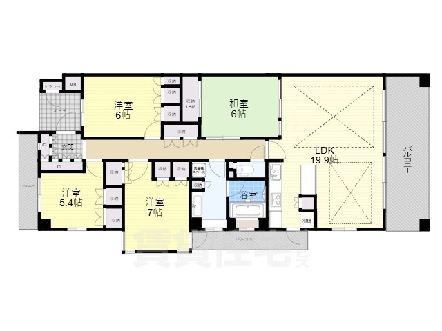 クイーンズフォート芦屋パークホームズの間取り