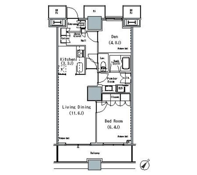 中央区勝どきのマンションの間取り