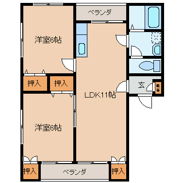 コーポゆうIの間取り