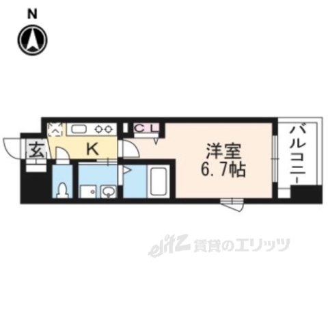 アスヴェル京都太秦４０１の間取り