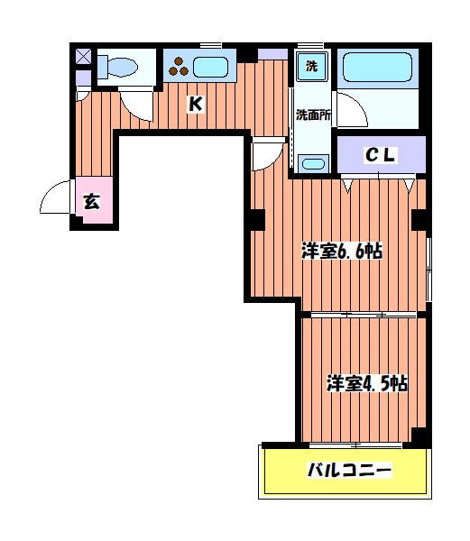 日野市万願寺のマンションの間取り