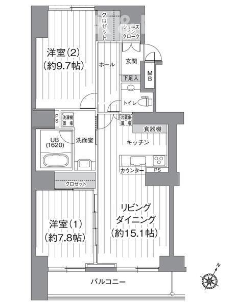 Ｔ’ｓ　ｇａｒｄｅｎ北柏　２号棟の間取り