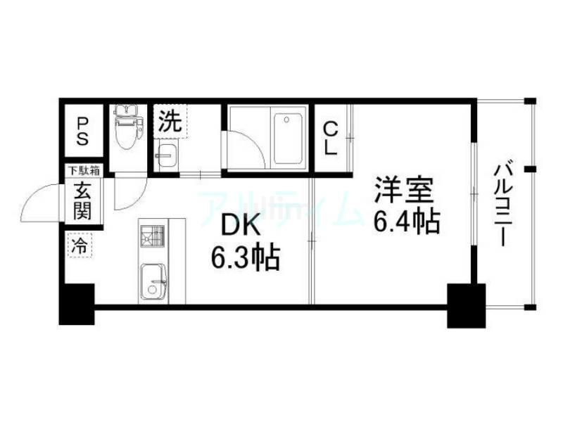 京都市下京区西七条掛越町のマンションの間取り