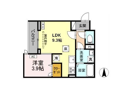 足立区扇のアパートの間取り