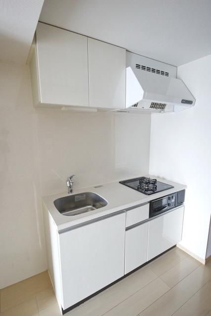 キッチン　２口コンロのグリル付システムキッチン