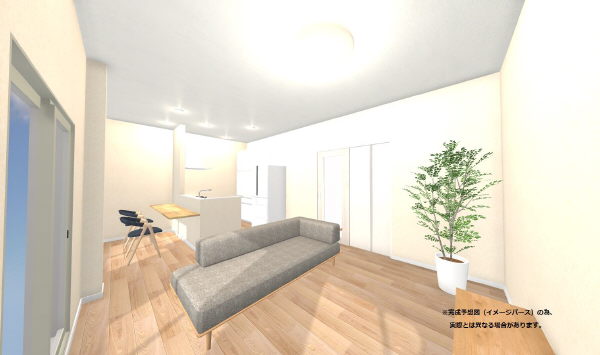 居室・リビング　※完成予想図（イメージパース）の為、実際とは異なる場合があり