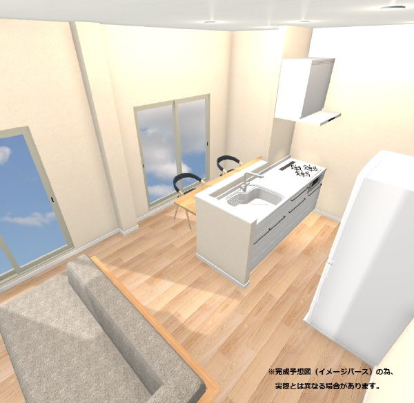 キッチン　※完成予想図（イメージパース）の為、実際とは異なる場合があり
