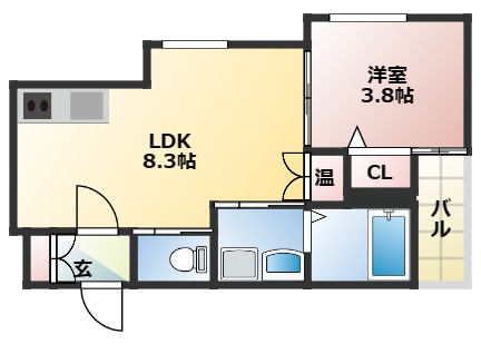 地下鉄今里筋線 井高野駅 徒歩2分 3階建 築3年の間取り写真