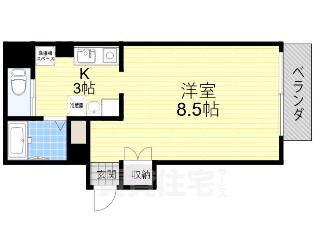 地下鉄四つ橋線 西梅田駅 徒歩10分 8階建 築32年の間取り写真