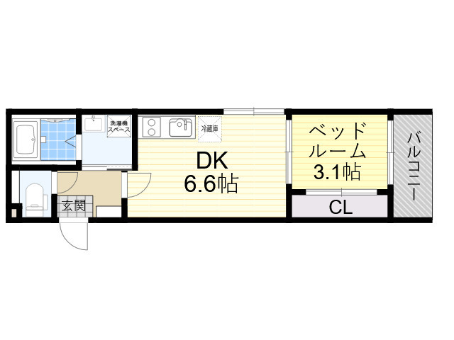 地下鉄今里筋線 鴫野駅 徒歩4分 3階建 築1年の間取り写真