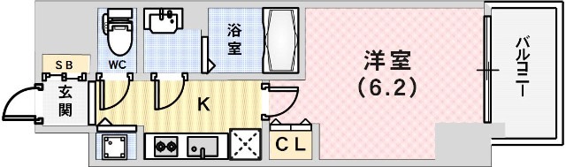 プレサンスジェネ新神戸ステーションフロントの間取り写真