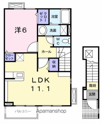 名鉄各務原線 新那加駅 バス乗車時間：30分 最寄りバス停で下車 徒歩7分 2階建 築17年の間取り写真