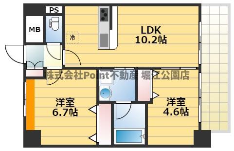 ＪＲ東西線 海老江駅 徒歩3分 8階建 築11年の間取り写真