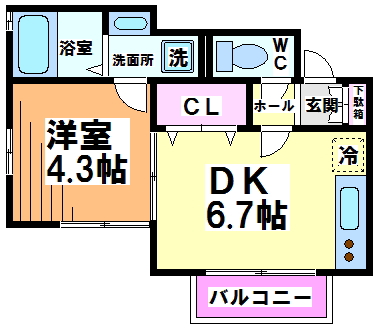 京王井の頭線 駒場東大前駅 徒歩9分 2階建 築17年の間取り写真