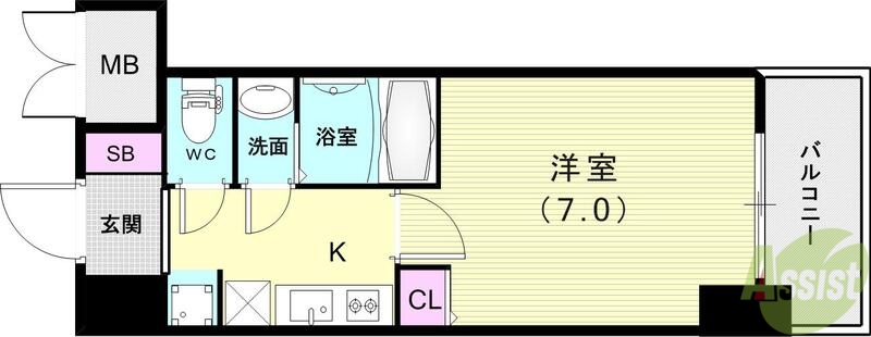 クレストタップ神戸湊町ノアールの間取り写真