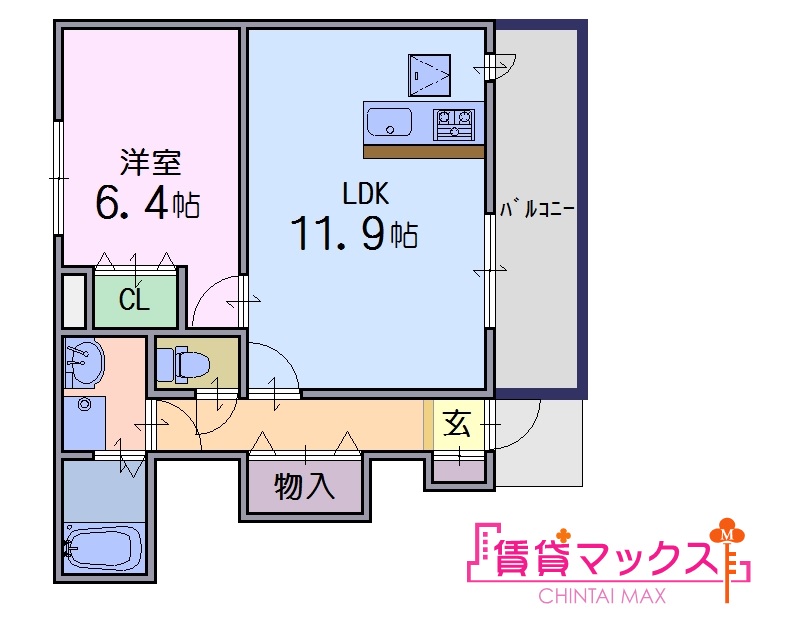 大和高田市大字築山のアパートの間取り