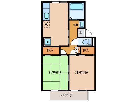 コーポラス宇東Ａの間取り