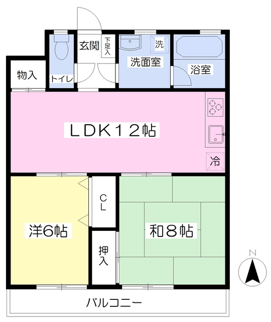 松山市古三津のマンションの間取り