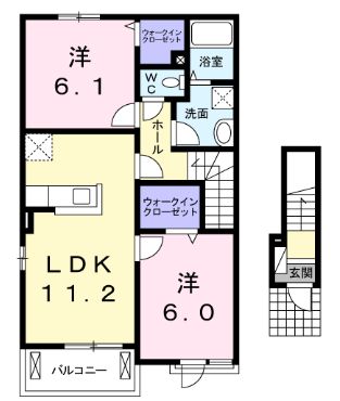 井原市笹賀町のアパートの間取り