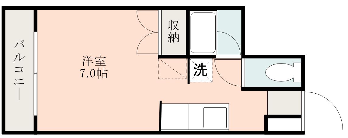 鹿児島市郡元町のアパートの間取り