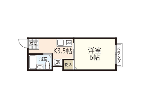 広島市安佐南区安東のアパートの間取り