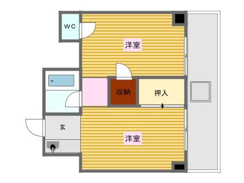 甲南ヤングマンションの間取り