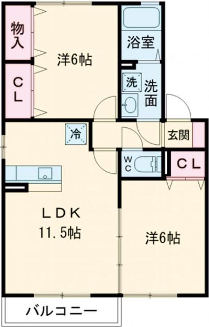 フローラタウン　Ｄ棟の間取り