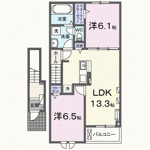 亘理郡山元町浅生原のアパートの間取り