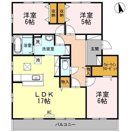 メゾンソレイユ　Ａ棟の間取り